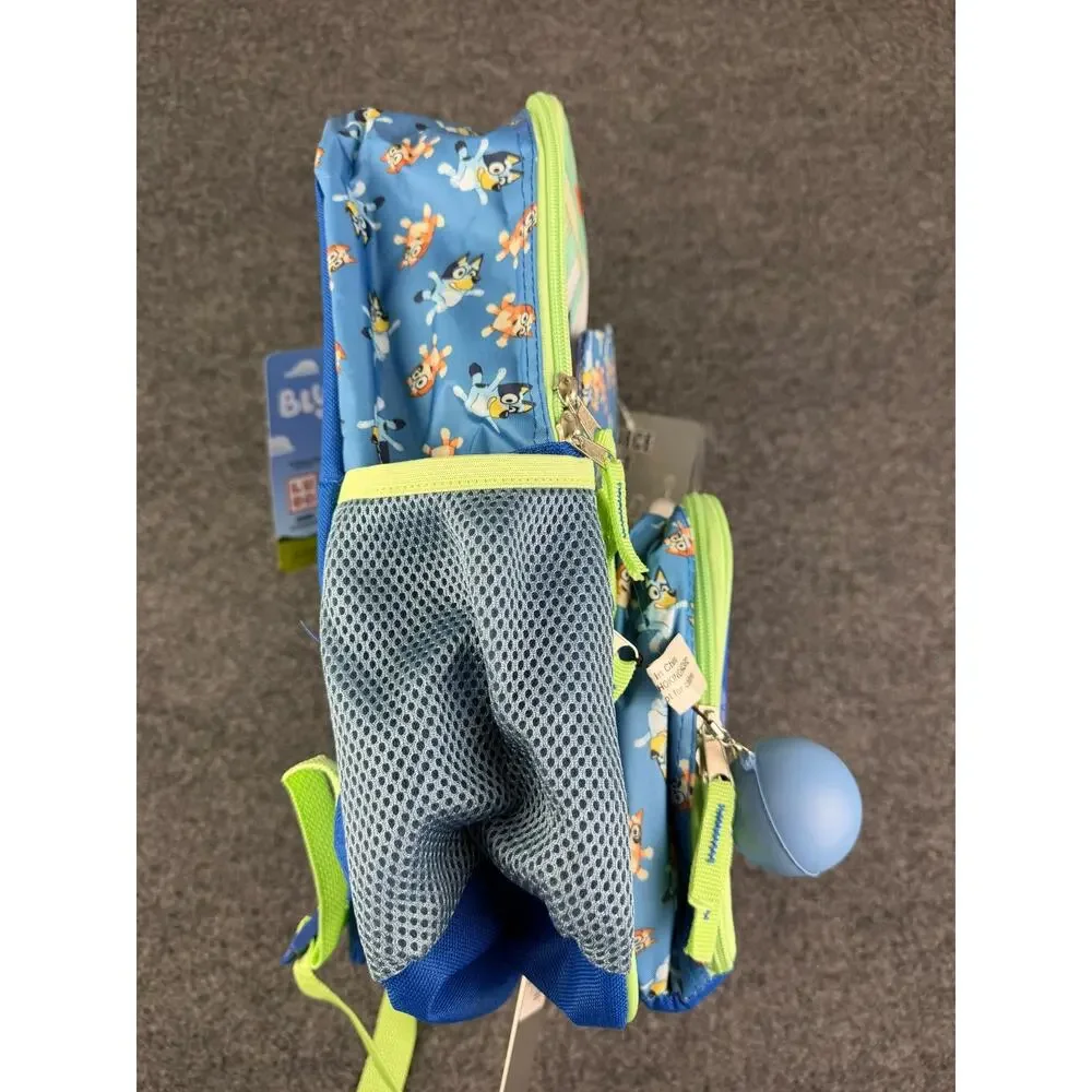 New Bluey 5-Piece Backpack Set with Lunch Bag, Gadget Case, & Squish Ball